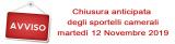 Chiusura anticipata sportelli 12 novembre 2019