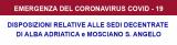 EMERGENZA CORONAVIRUS - Diposizioni sedi di Alba e